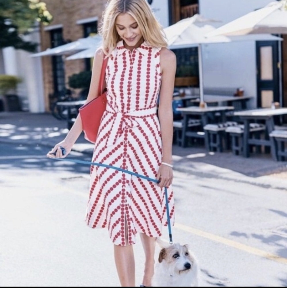 EUC Clemmie Midi Dot Shirt Dress 6R